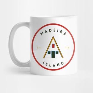 Madeira Island 1419 logo with the traditional Santana house in colour Mug